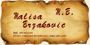 Mališa Brzaković vizit kartica